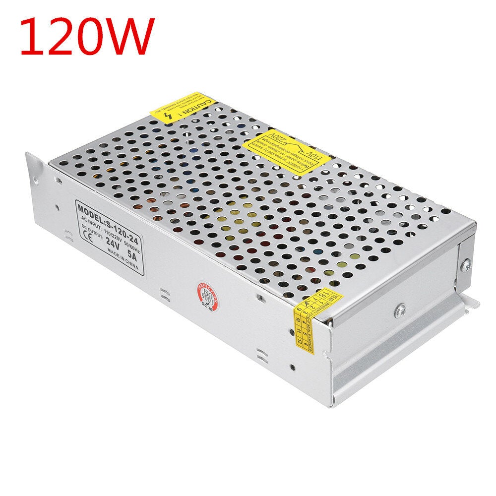 AC 110/220V to DC 12V 5A 60W/24V 5A 120W Universal Switching Power Supply For Nema 17 23 Stepper Motor 42 57 Motor CNC/LED/Monitoring/3D Printer