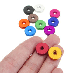 M4AN3 10Pcs M4 Manual Knurled Thumb Screw Nut Spacer Flat Washer Aluminum Alloy Multicolor