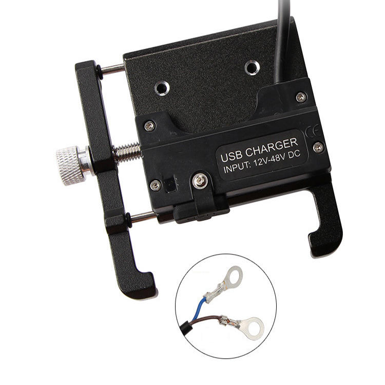 USB 12V-48V 360 Rotatable Anti-Slip Universal Bicycle Phone Holder Motorcycle Electric Bike Handlebar Mount Bracket Clip Stand For 55mm-100mm Phone
