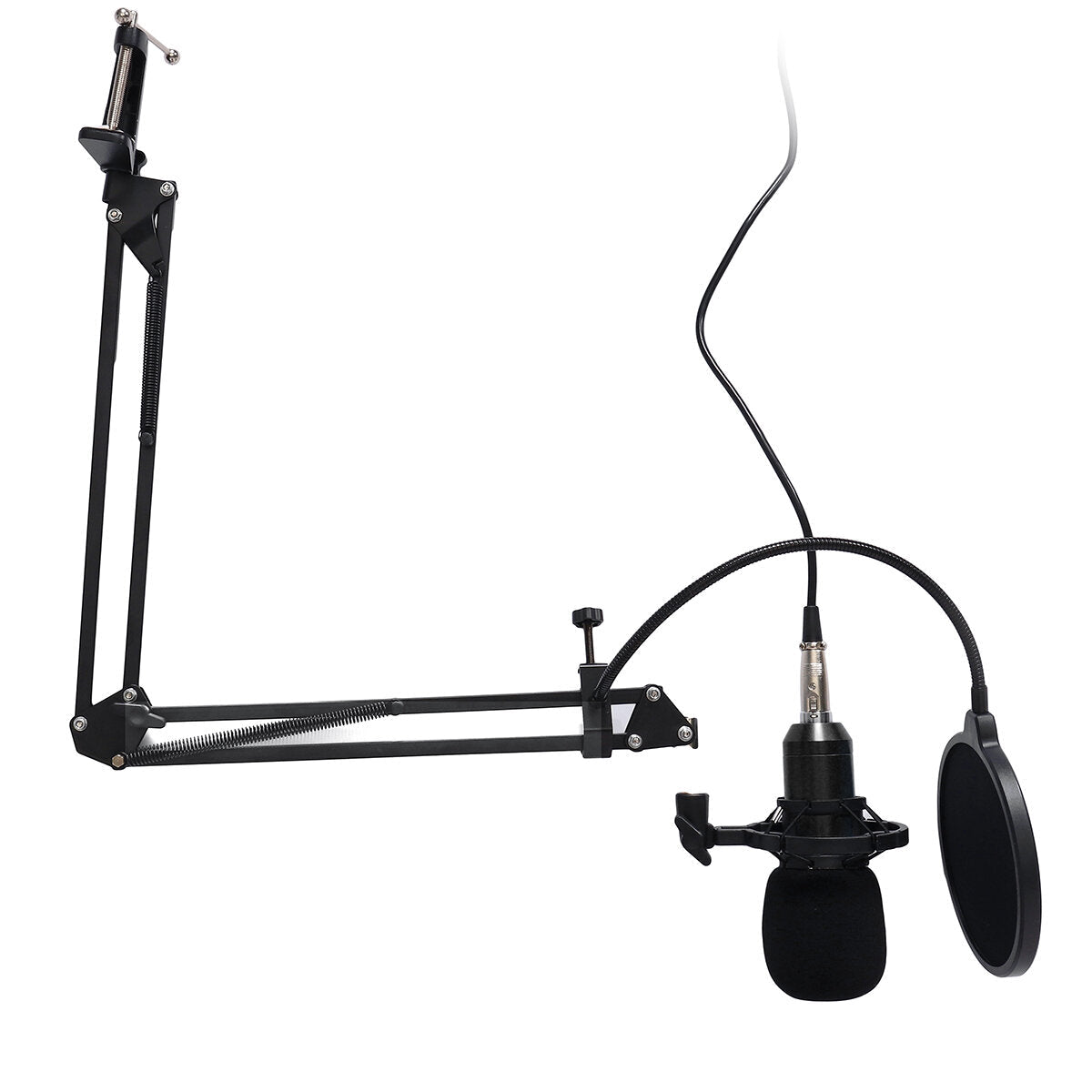 Condenser Microphone Live Broadcast Mic Computer Karaoke Large Diaphragm with Bracket for Youtube