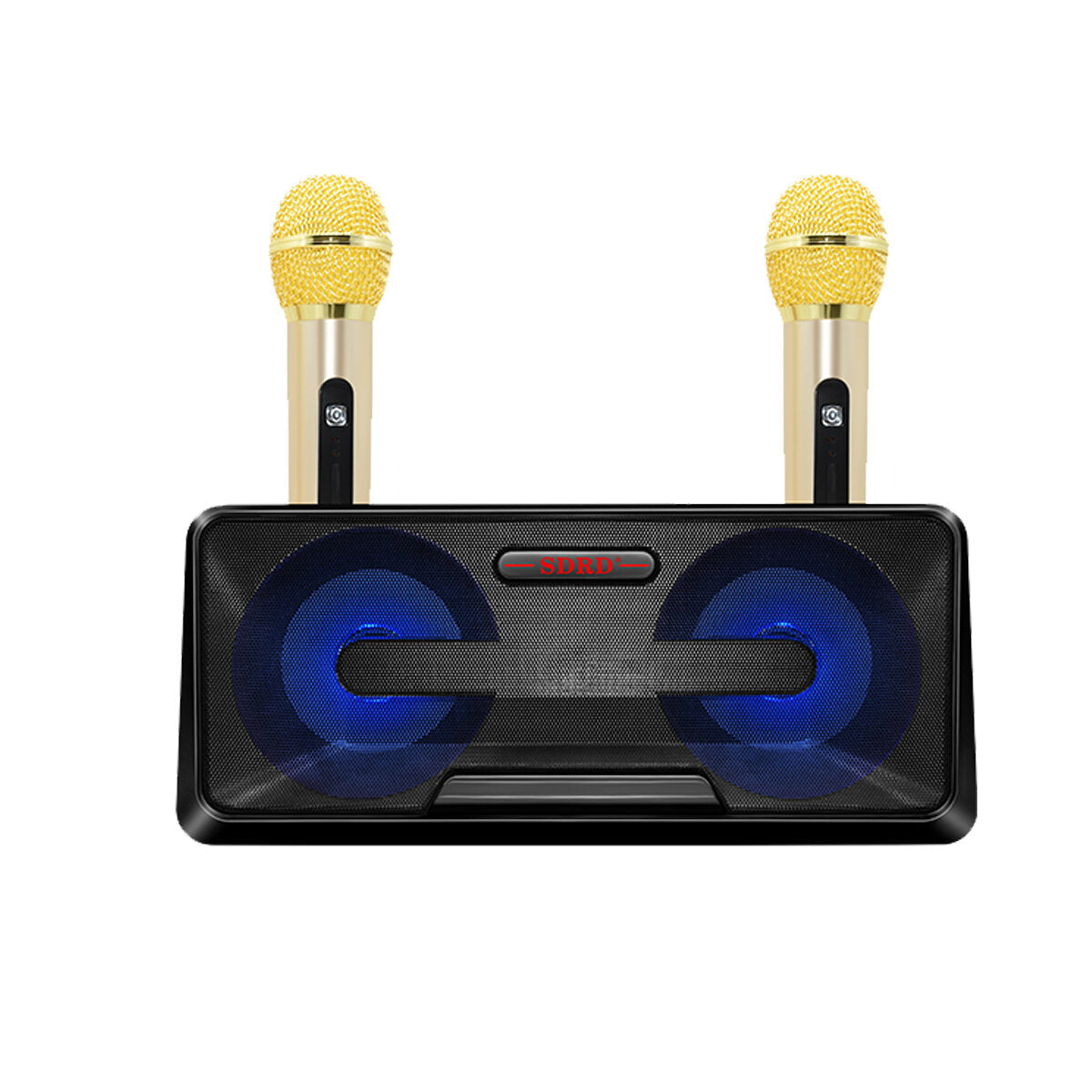 Bluetooth Speaker with Two Wireless Microphone Mobile Wireless Karaoke Speaker Wireless Stereo Party Super Speaker Box
