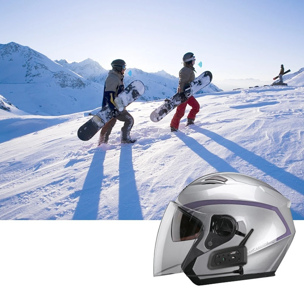 Wireless Bluetooth Intercom Motorcycle Snowmobile Headset Full Waterproof with FM