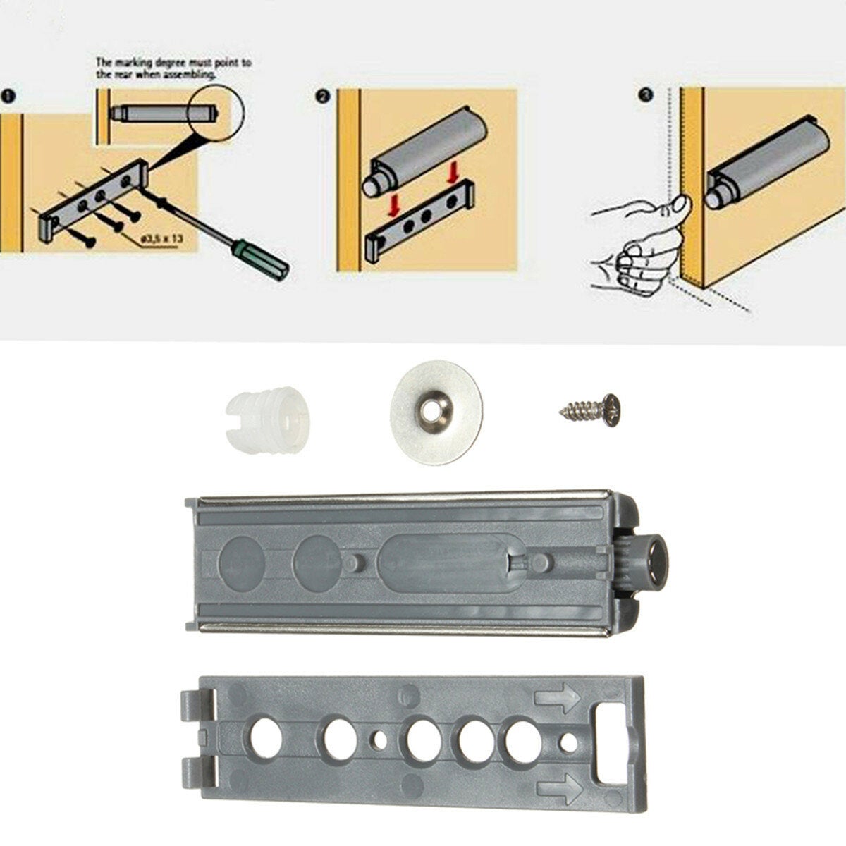 Cabinet Push Open Catch Touch Latch Magnetic Tip Damper Buffer Drawer Door to System