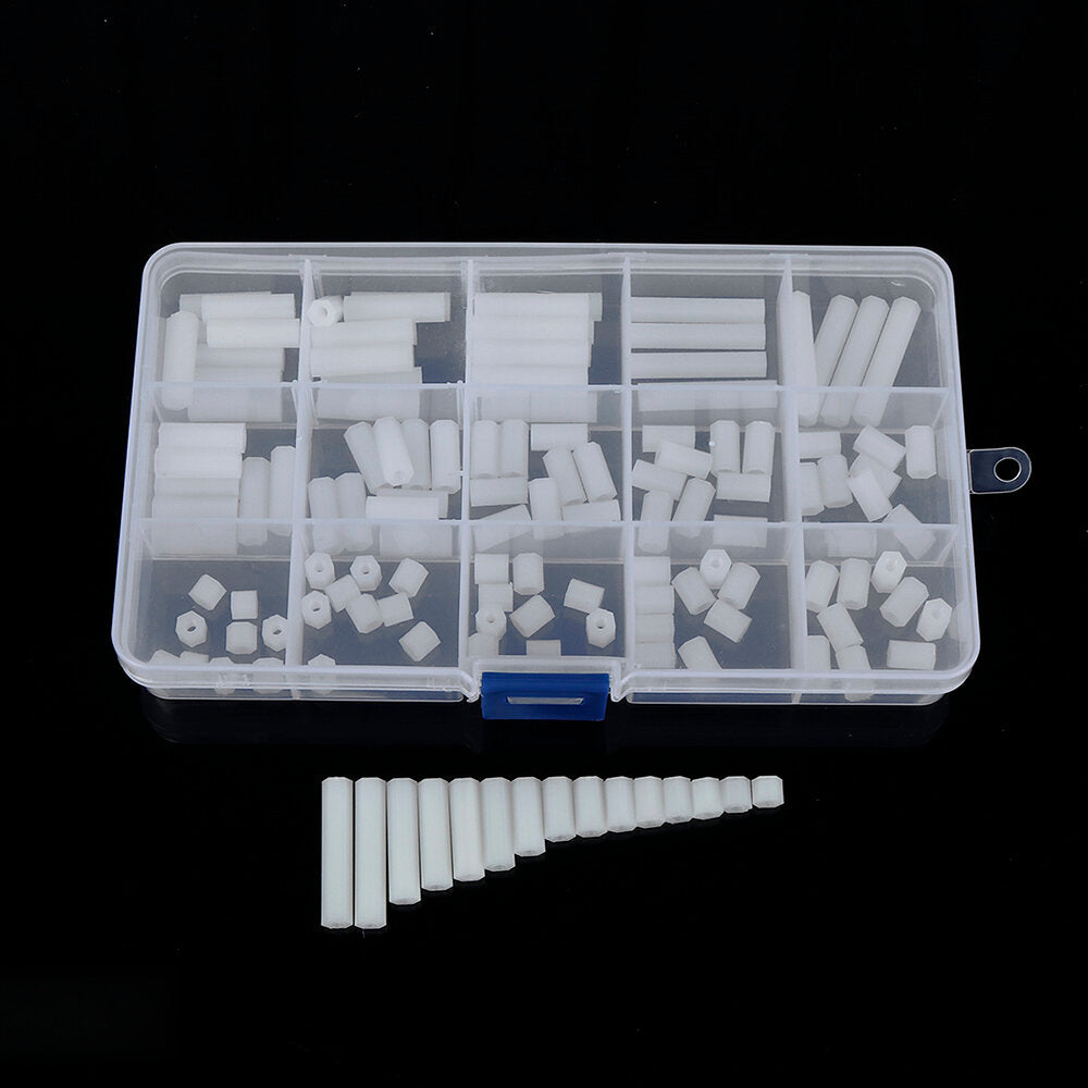 M3NH14 140Pcs M3 Nylon Standoff White Female to Female PCB Column Spacer Set
