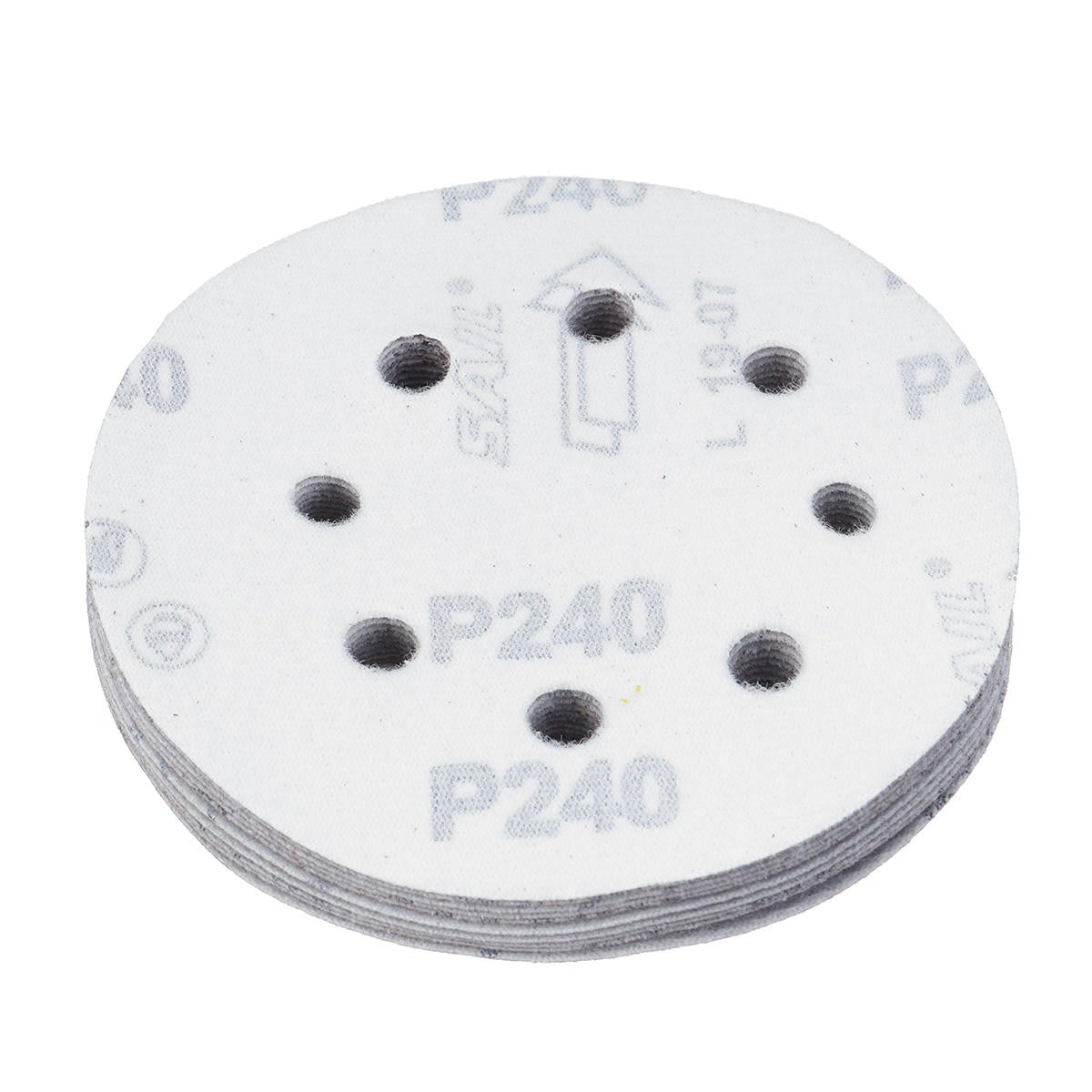 50pcs 125mm 60-240 Grit Sanding Sheet 8 Hole Pads Sandpaper with Polishing Pad