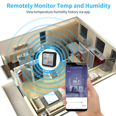 WiFi Smart Digital Temperature and Humidity Sensor Detector with LCD Date Time Display Support Alexa Google Home