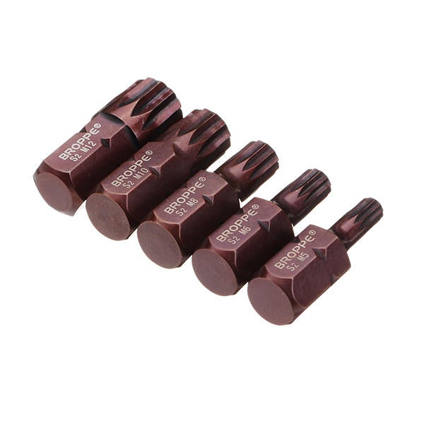 5pcs M5-M12 30mm Star Screwdriver Bit 10mm Hex Shank for Impact Screwdriver