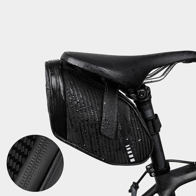 Bicycle Rear Seat Tail Bag Reflective Warning Strip Hard Shell Hang Tail Light