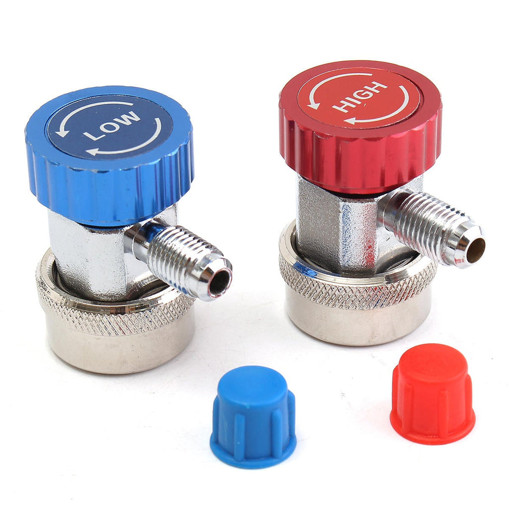 AC Adjustable Quick Coupler Adapter Fitting High Low Manifold Gauge Conversion Setstable Connector High/Low Pressure