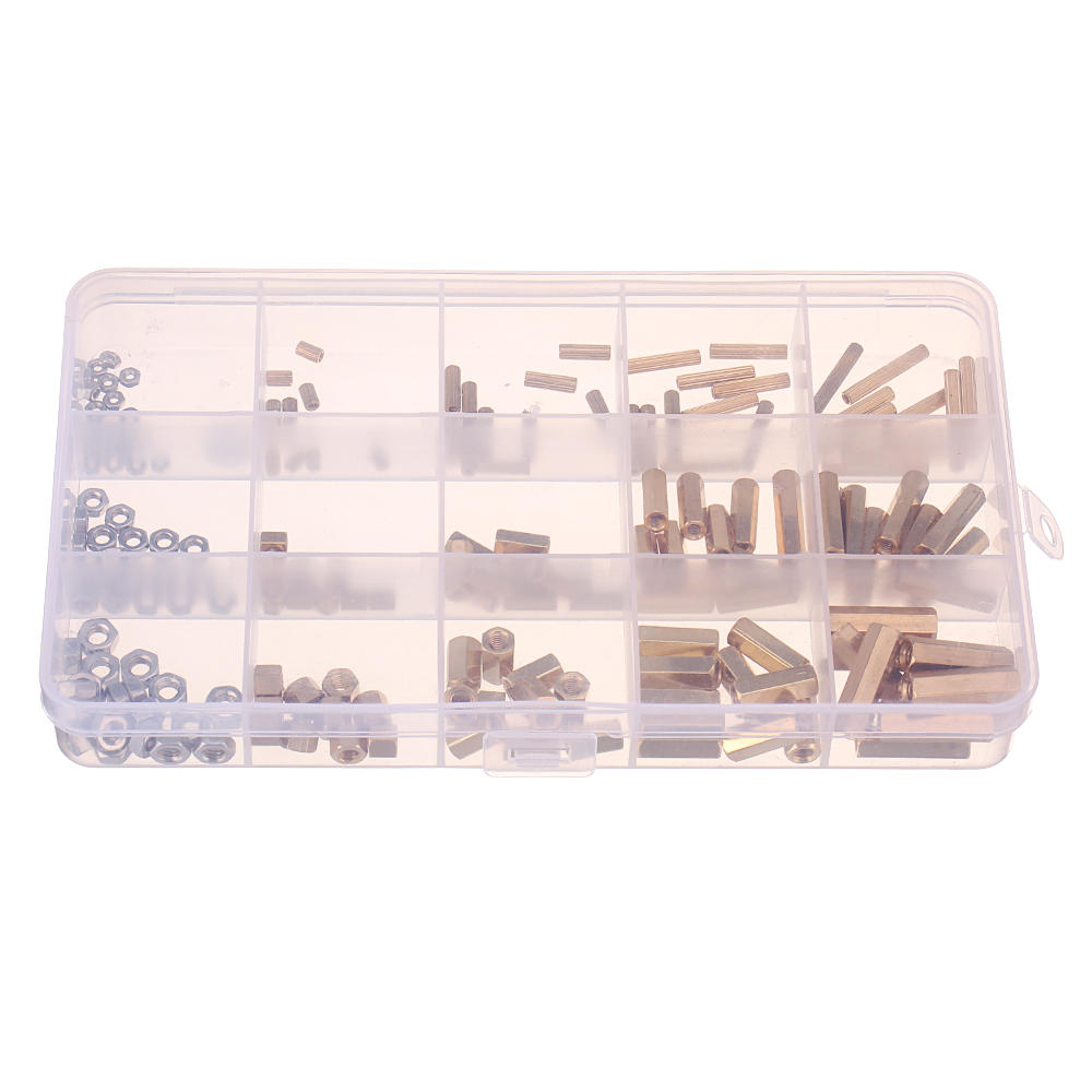360Pcs M2/M3/M4 Male-Female Female-Female Knurled Brass Round Thread Hex Column Standoff Support Spacer Pillar for PCB Board