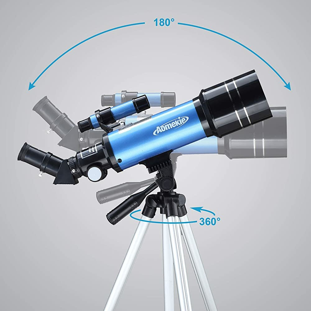 15-66X Astronomical Telescope Portable Kids Telescope Refractor Space Moon Watching for Beginners Gift with Adjustable Tripod Phone Adapter