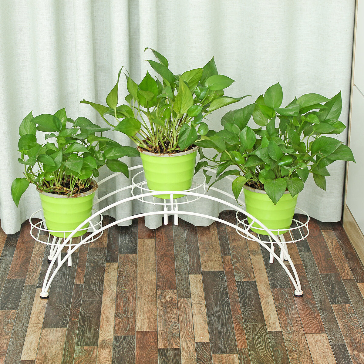 Curved Flower Rack Metal Flower Stand Plant Stand Balcony Garden Flower Plant Stand Bonsai Display Shelf