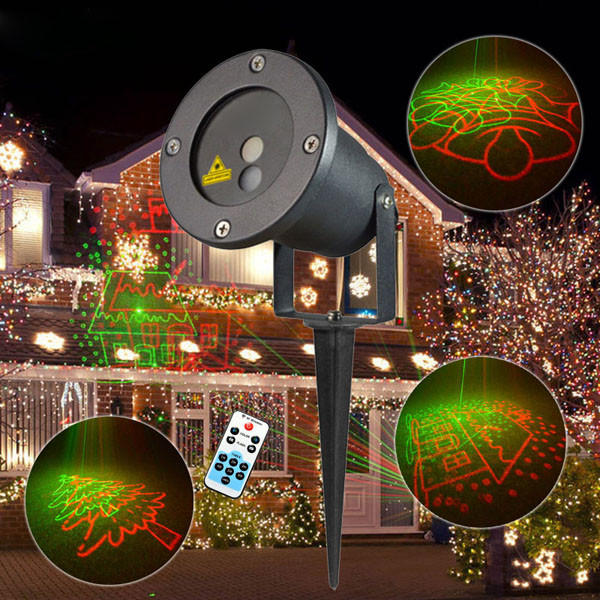 Remote Christmas 8 Pattern Waterproof Projector Stage Light Garden Lawn Landscape Lamp