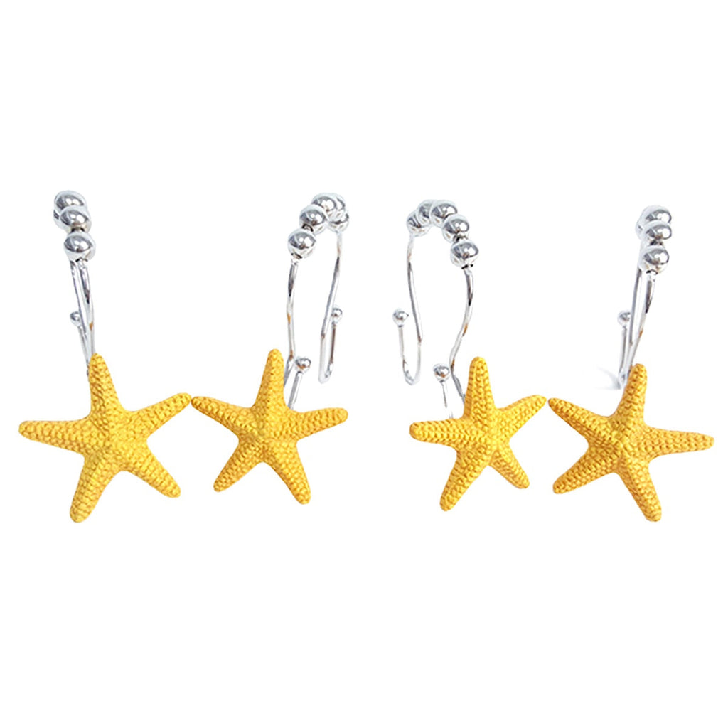 12Pcs/Set Resin Decorative Seashell Shower Curtain Stainless Steel Hook Bathroom