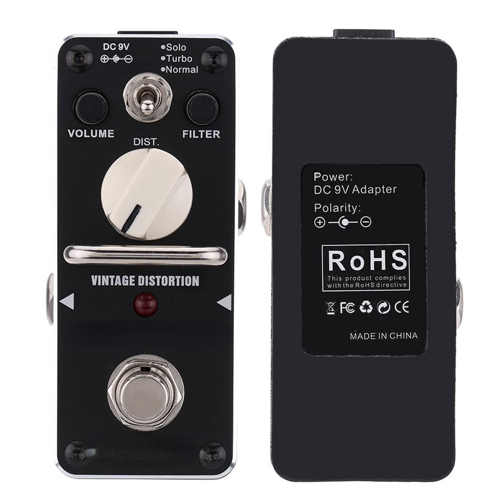 Black Teeth Vintage Distortion Electric Guitar Effect Pedal Mini Single with True Bypass