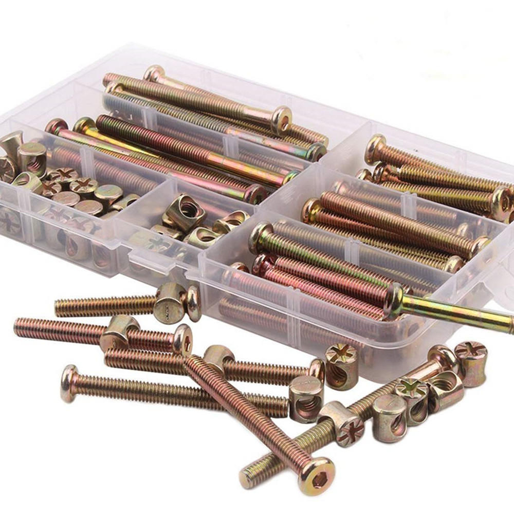 100Pcs High Precision M6 Hex Socket Head Cap Screws Bolts and Barrel Nuts Assortment Kit Furniture Connection Screw