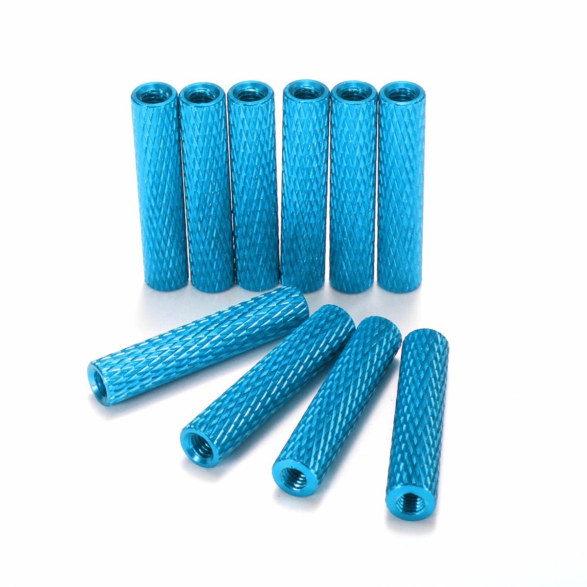 M3AS6 10Pcs M3 28mm Knurled Standoff Aluminum Alloy Anodized Spacer