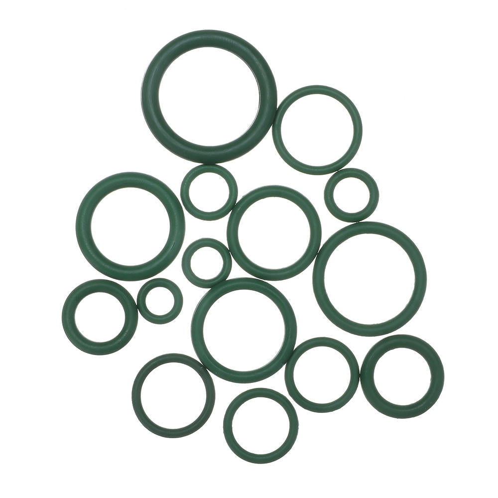 225Pcs R22/R134a Green Air Conditioning Rubber O-Ring Tap Washer Gasket Set Seal Metric Assortment Plumbing Kit Waterproof