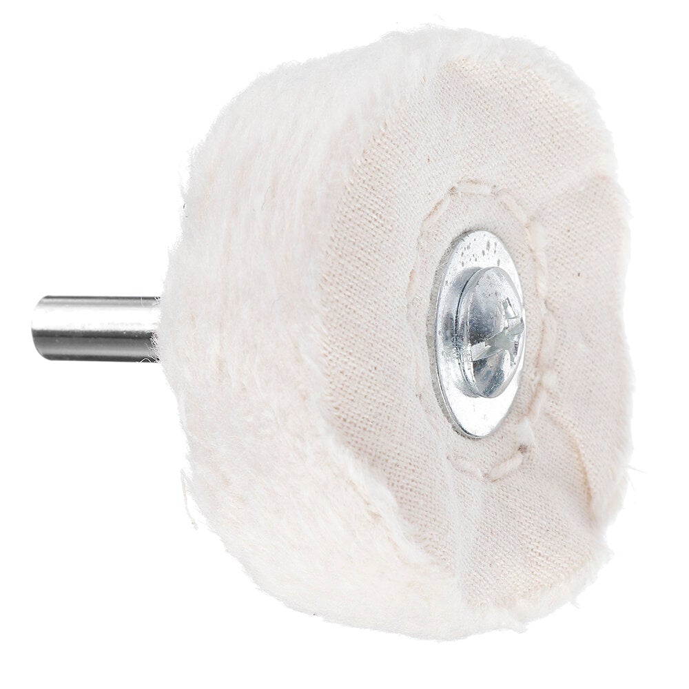 5Pcs 6mm Shank Cotton Dome Polishing Buffing Wheel Drill Brush For Abrasive T-shaped White Cloth Mirror Buffer Pad Grinding Tool