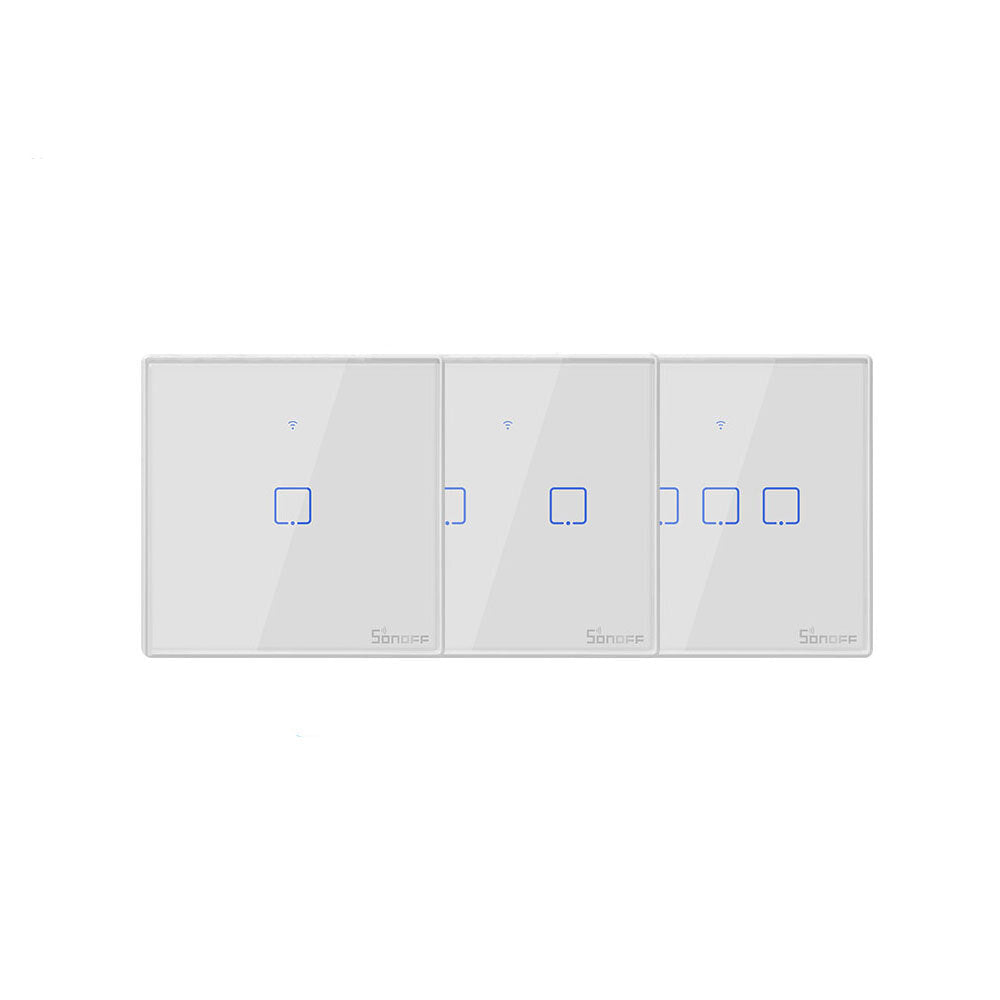 WiFi Wall Switch RF Smart Wall Touch Switch For Smart Home Work With Alexa Google Home,EU/US/UK AC 100-240V 1/2/3 Gang 433Mhz