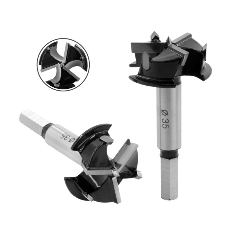 35mm 3 Flutes Carbide Tip Forstner Drill Bit Wood Auger Cutter Hole Saw For Power Tools