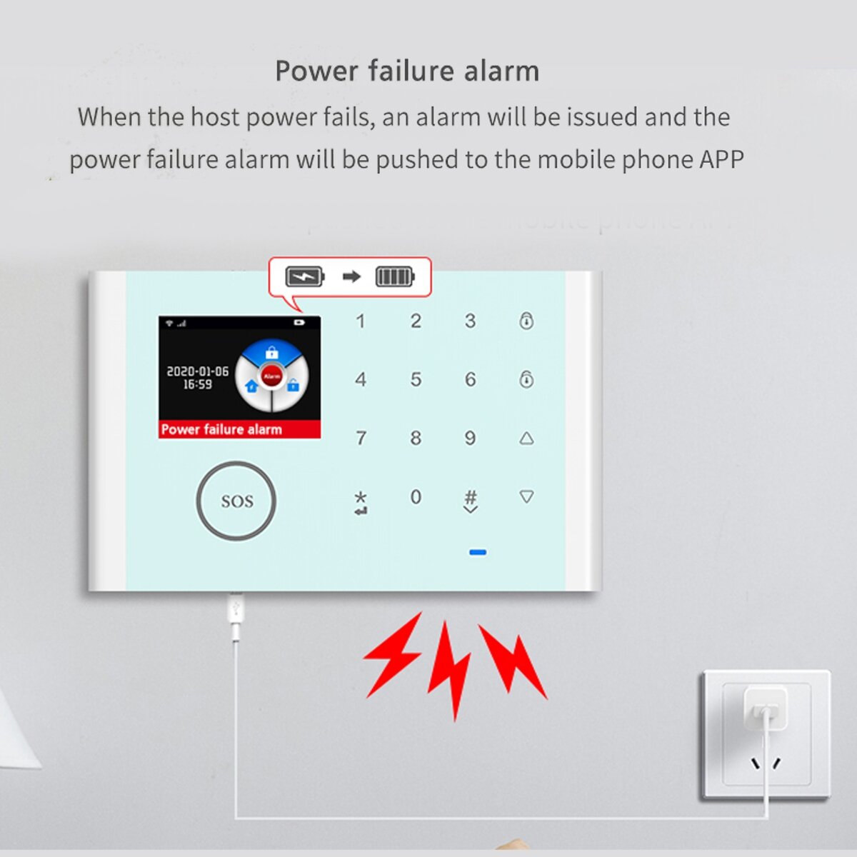 WIFI GSM Wireless Smart Solar Alarm System Door Home Security SIM Card EN RU ES PL DE Switchable Remote Control
