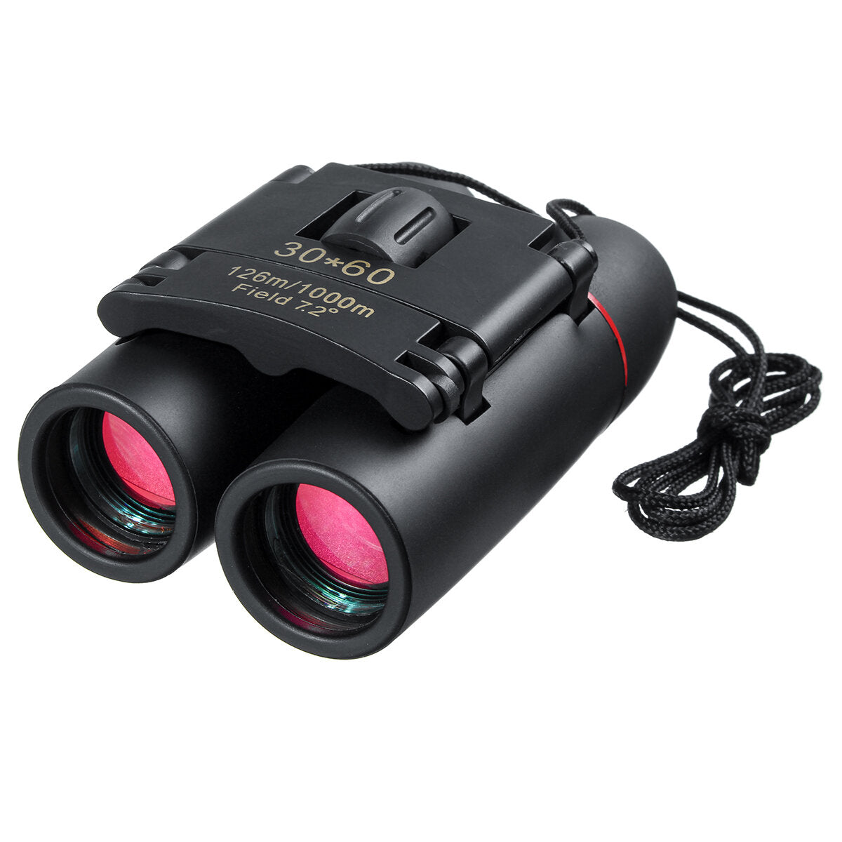 30x60 Folding Binoculars Day Low Light Night Visible 126m 1000m Easy Focus Telescope For Outdoor Camping Hiking Travel Shooting