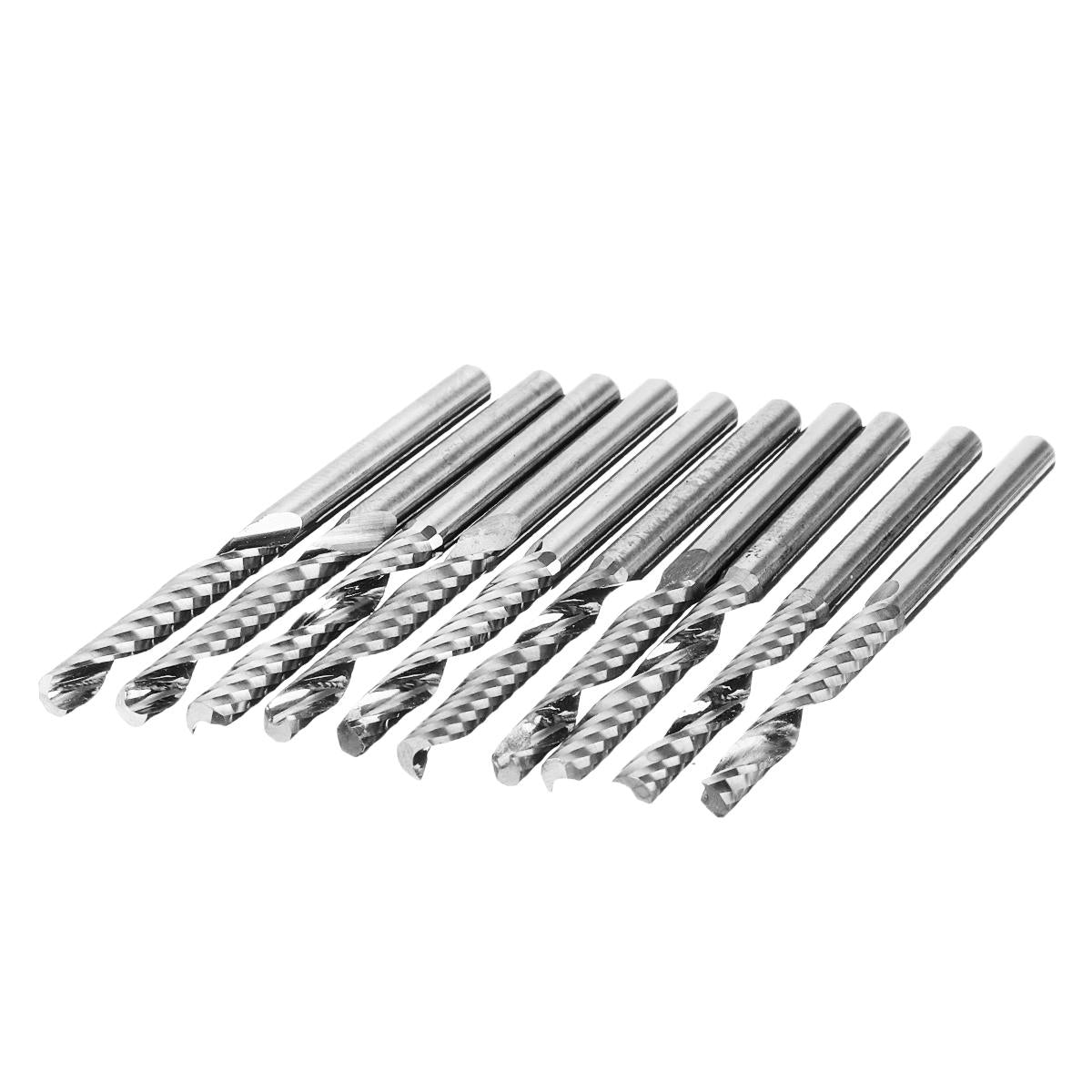 10pcs 3.175mm Shank 22mm Single Flute Spiral Milling Cutter for Engraving Machine