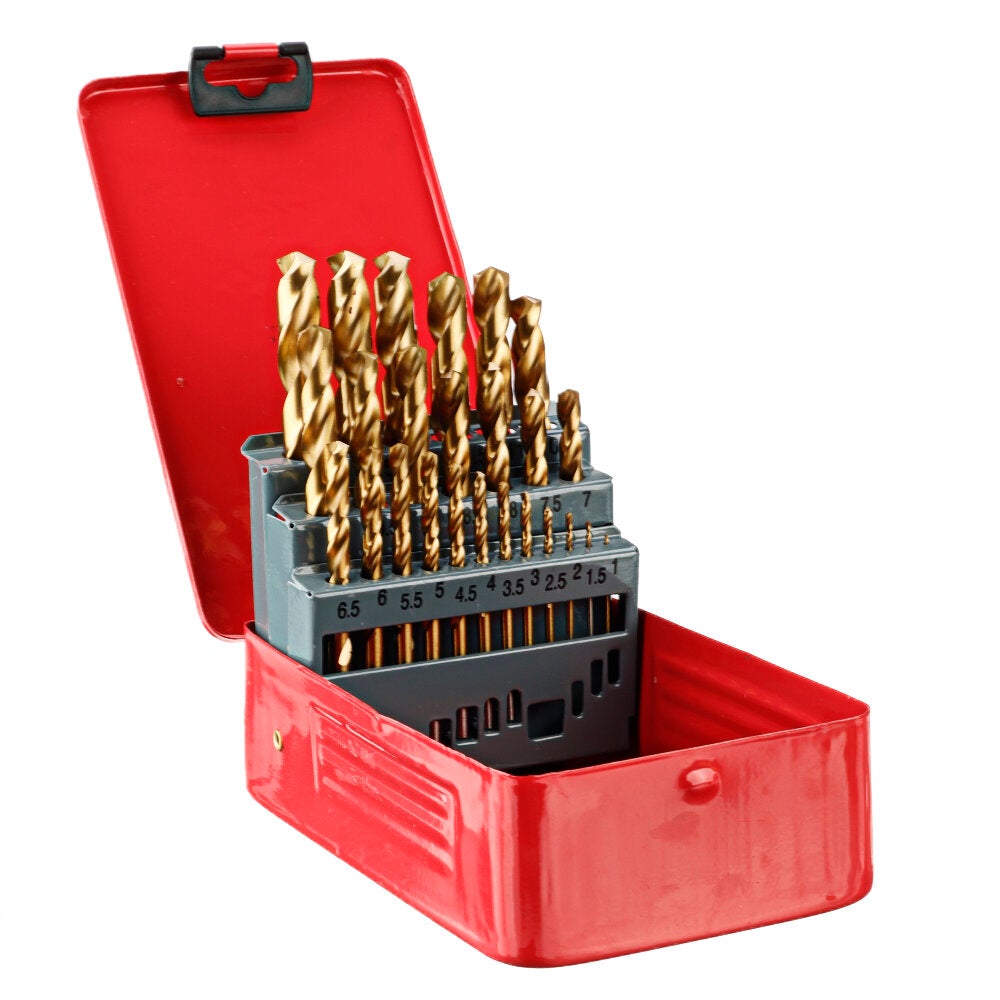 M35 Cobalt Drill Bit Set Titanium Coating HSS-Co Jobber Length Twist Drill Bits with Metal Case