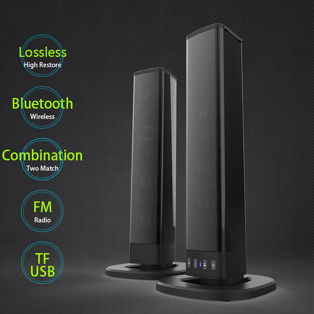 Home Audio and TV Speaker Soundbar Bluetooth Speaker Super Bass Stereo Loudspeaker for Phone PC Computer with RCA cable