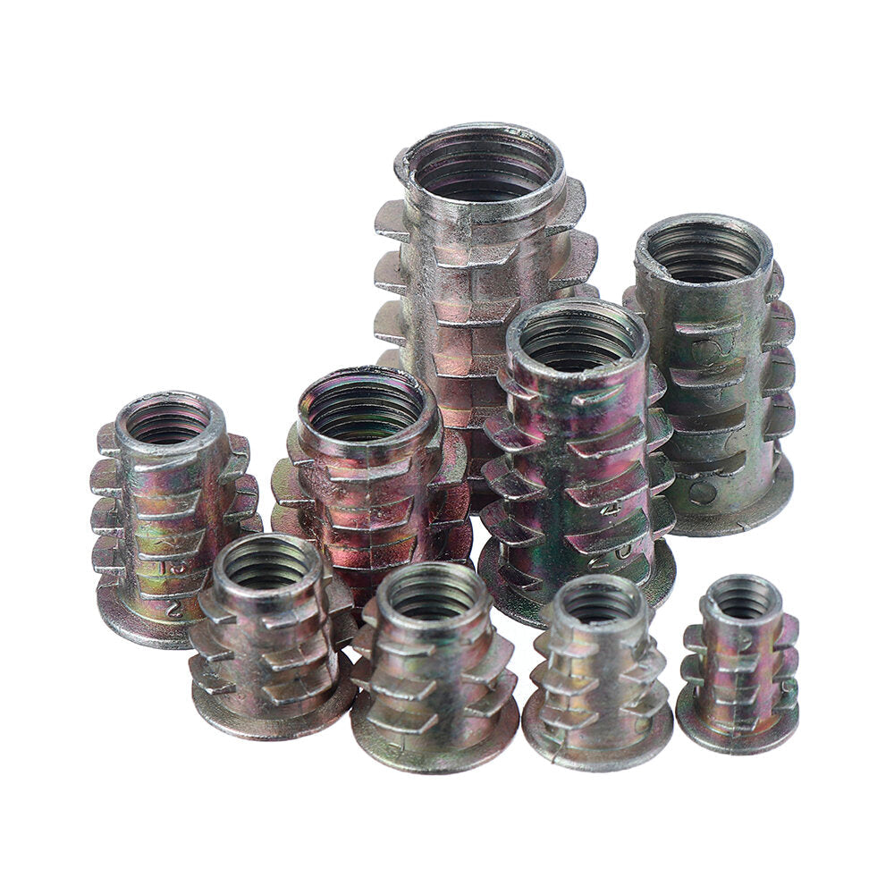 130Pcs M4-M10 Zinc Alloy Furniture Hex Drive Head Nuts Threaded Insert Nut Assortment Set