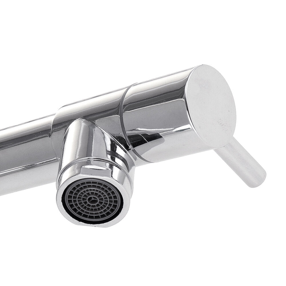 Pull Out Kitchen Tap Chrome Finished Spring Faucet Swivel Spout Vessel Sink Hot Cold Water Mixer Silver