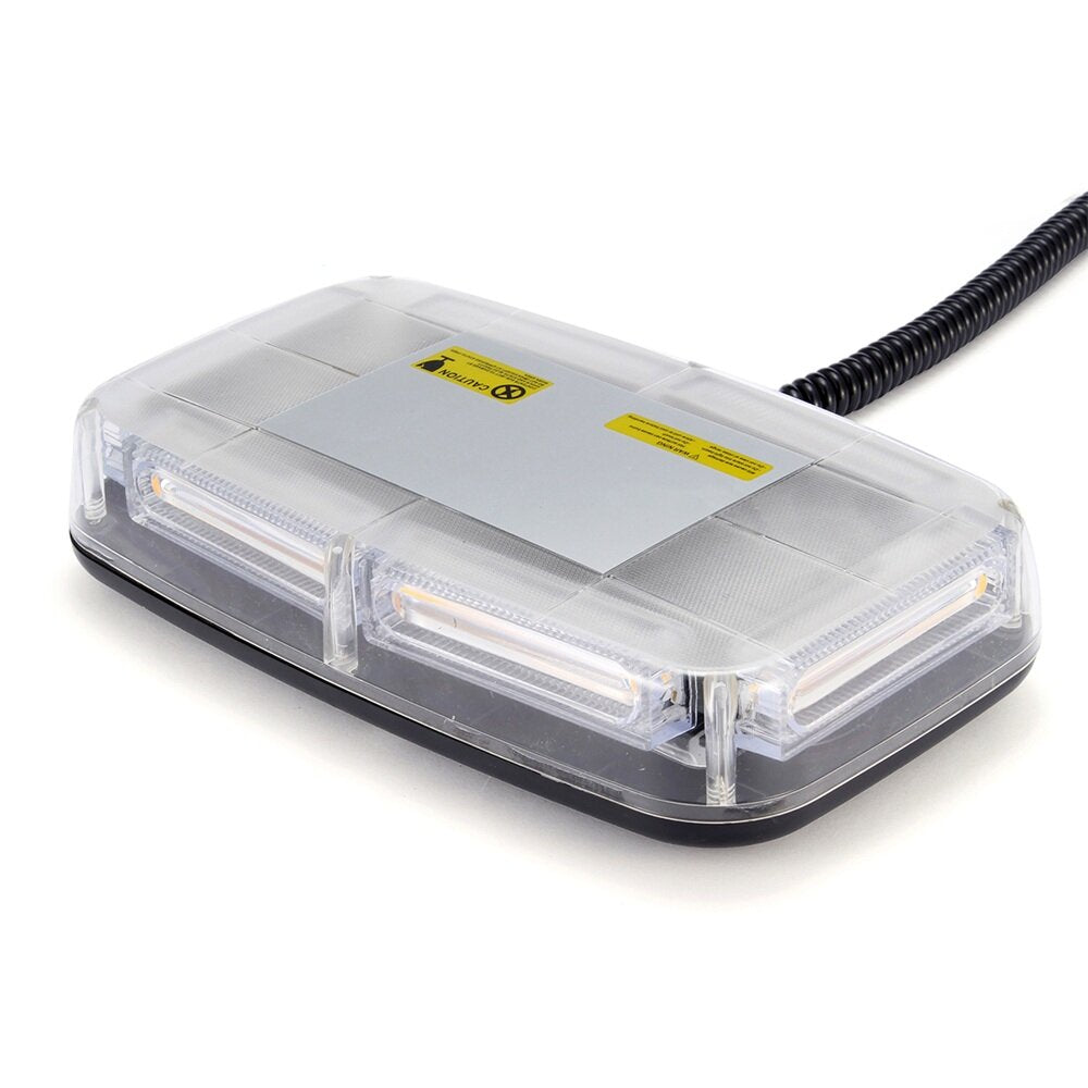 Amber 6 COB LED 18W Enforcement Emergency Hazard Beacon Warning Police LED Mini Bar Strobe Light with Magnetic Base 13 FT Cable