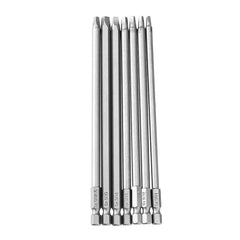 7pcs 150mm Square Screwdriver Bits 1/4 Inch Hex Shank Screwdriver Bit