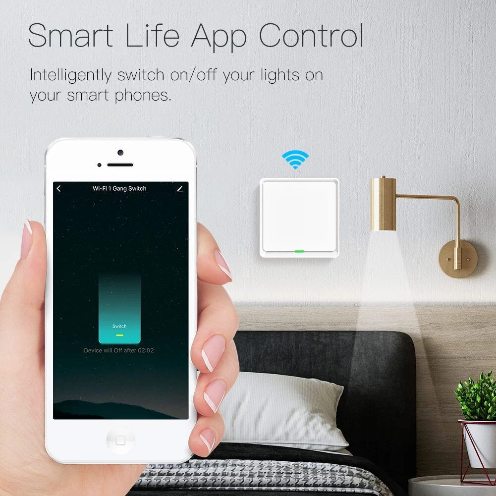 WiFi Smart Wall Light Switch Neutral Wire Required Multi-control Association in App Works with Alexa