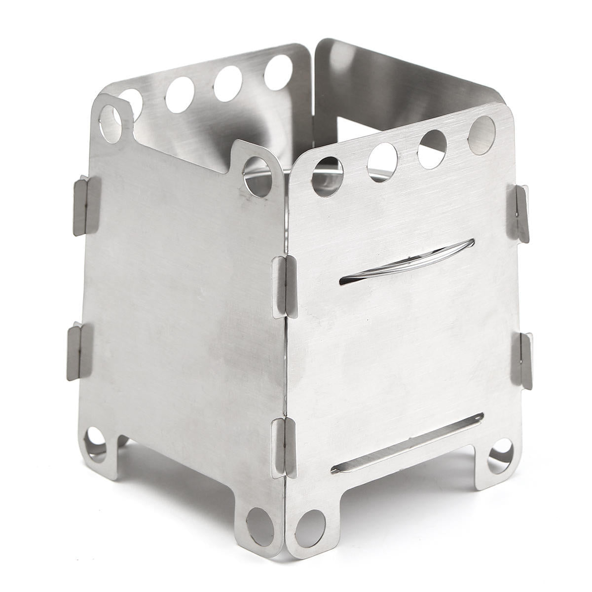 Outdoor Portable Wood Cooking Stove Stainless Steel Picnic BBQ Burner Furnace Camping Hiking
