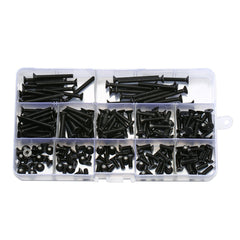M4CH3 180Pcs M4 Hex Socket Flat Head Screw 10.9 Grade Carbon Steel 6-40mm Bolt Assortment