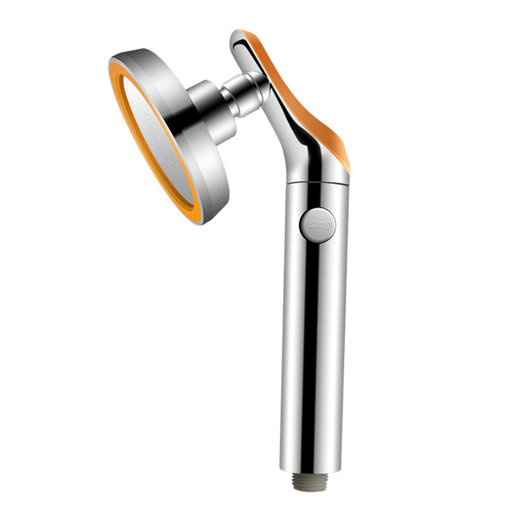 Shower Head Water Saving Flow 360 Rotating High Pressure Spray Stop Button