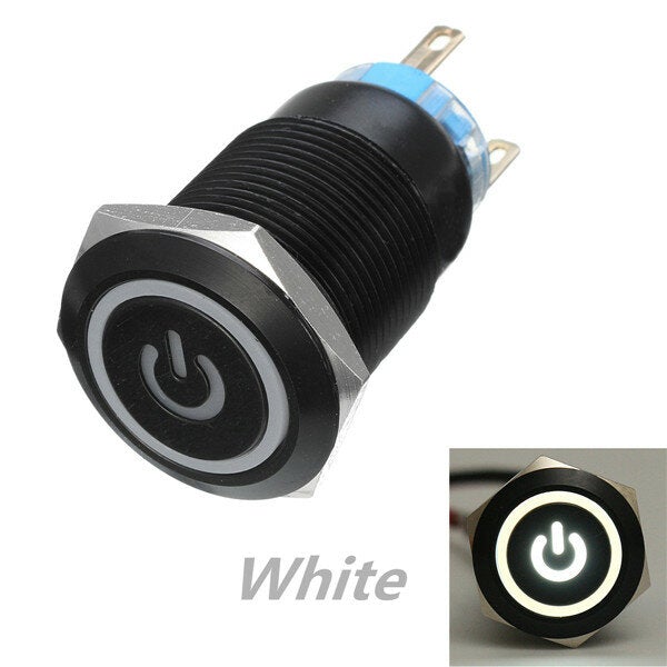 Silver 12mm LED Metal Push Button Latching Switch 4Pin Waterproof Push Button Switch