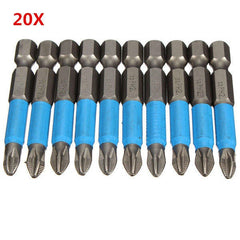 20pcs 50mm PH2 Magnetic Screwdriver Bit Anti Slip Hex Shank Screwdriver