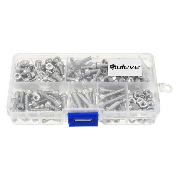 M4SH1 M4 Stainless Steel Hex Socket Cap Head Screws Bolts Nuts Assortment Kit 250Pcs