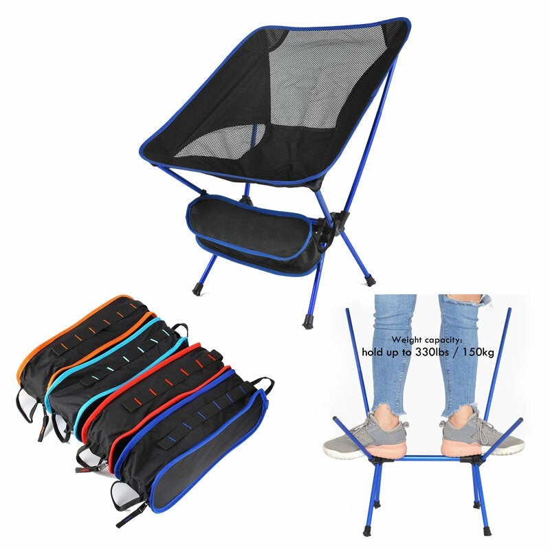 Portable Folding Camping Chair Beach Hiking Picnic Seat Extended Fishing Tools Chair For Travel