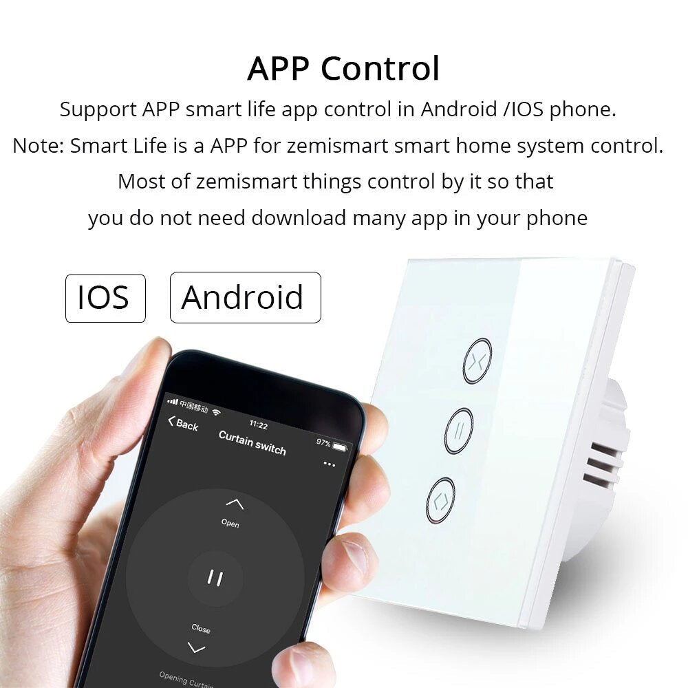 Google Home Alexa Curtain Switch Blind Switches For Standard Roller Motor Slide Engine Wifi APP Siri Control