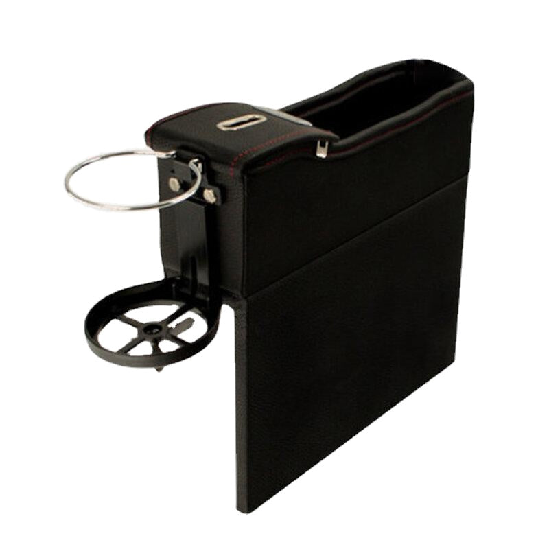 Car Seat Gap Storage Box Multifunction Leather Car Water Cup