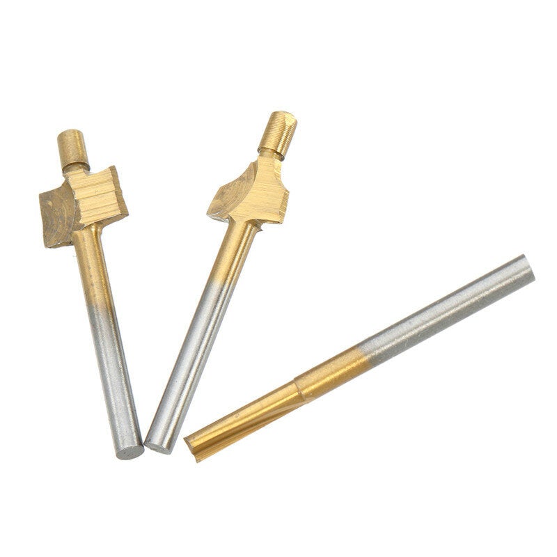 10Pcs HSS Woodworking Trimming Knife Titanium-Plated Sharpening Micro Milling Cutter Wood Carving