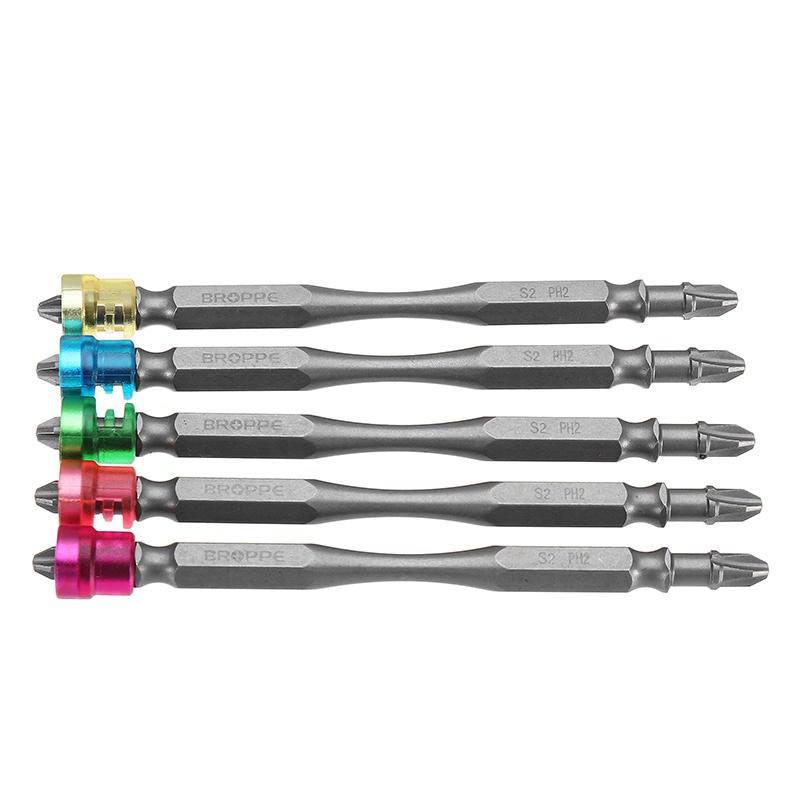 10pcs 100mm Magnetic PH2 Screwdriver Bit ABS Ring 1/4 Inch Hex Shank Drywall Screwdriver