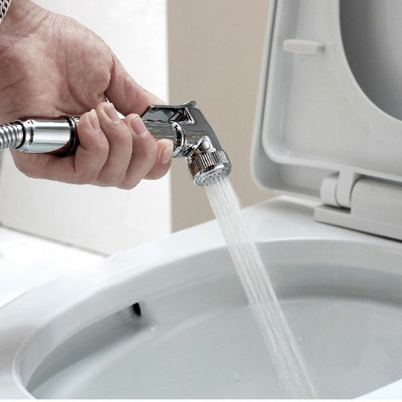 Stainless Steel Handheld Douche Bidet Sprayer Shower Head Toilet Adapter Hose Kit