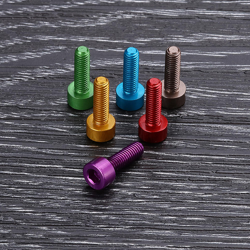 10Pcs M310mm Hex Socket Screw M3 Cap Head Bolt 7075 Aluminum Alloy Multicolor