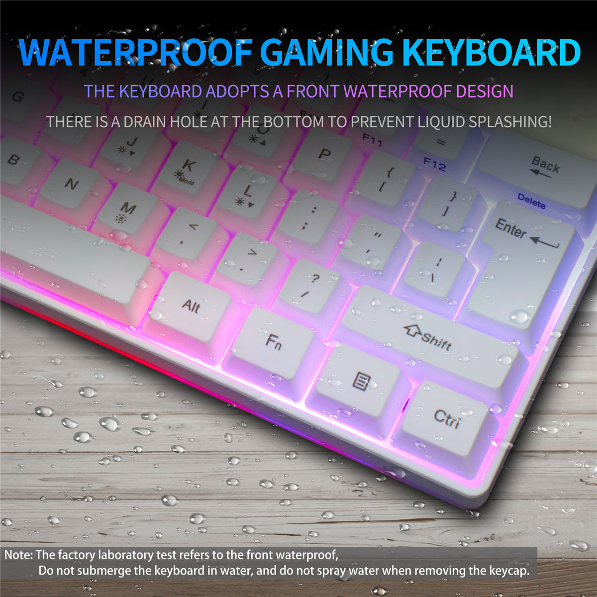 61 Keys Gaming Keyboard USB Wired LED Backlit Multiple Shortcut Keys Mini Mechanical Feel Keyboard for Home Office