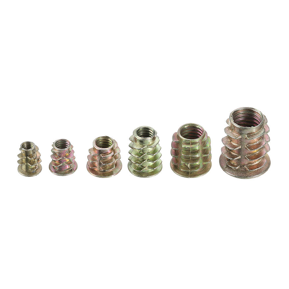80Pcs M4/M5/M6/M8/M10 Zinc Alloy Wood Furniture Hex Socket Drive Head Threaded Insert Nut Internal and External Nut